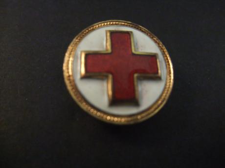 Rode Kruis logo goudkleurige rand emaille inleg, broche